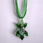 Geiko  Lampwork Glass Pendant Necklace  Green
