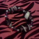 Beautiful Purple black and white glass beads bracelet