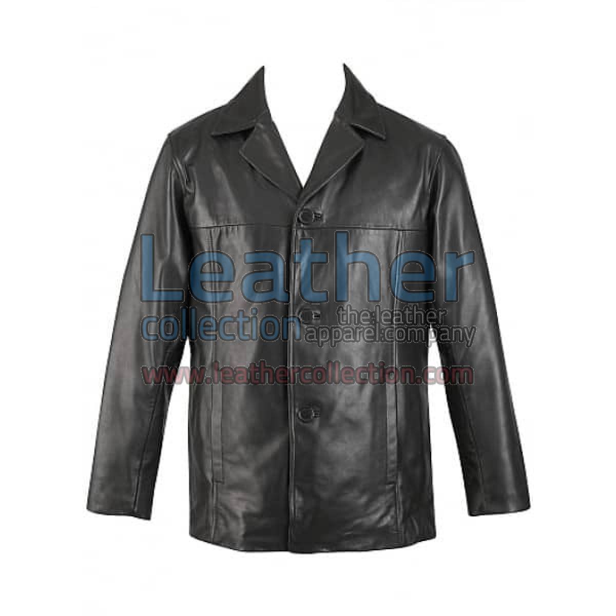 3 Button Mens Leather Blazer