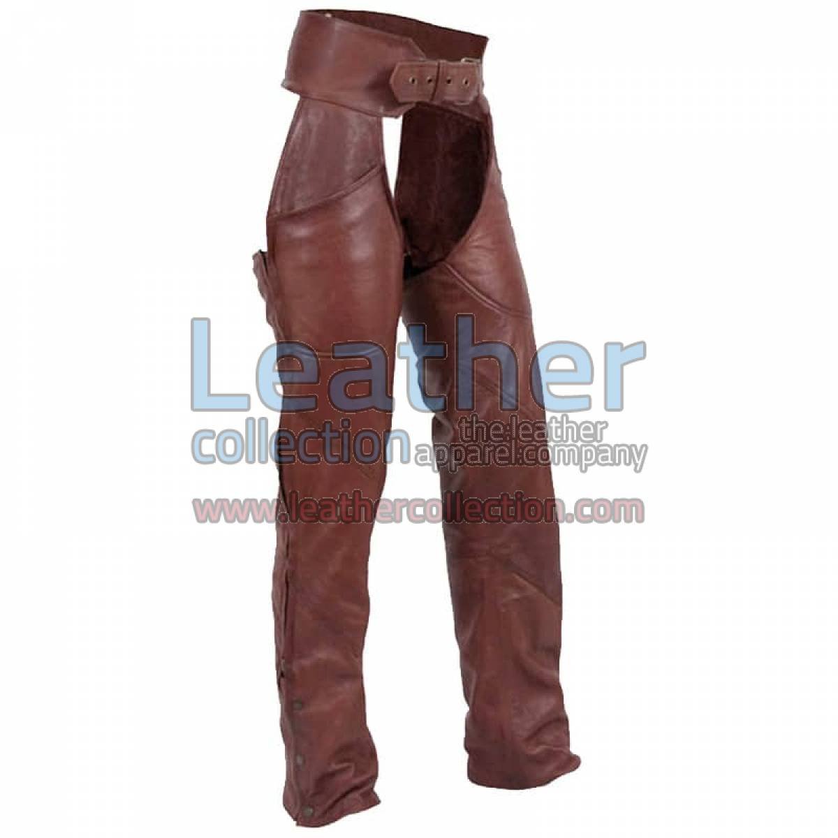 Antique Brown Leather Motorcycle Chaps