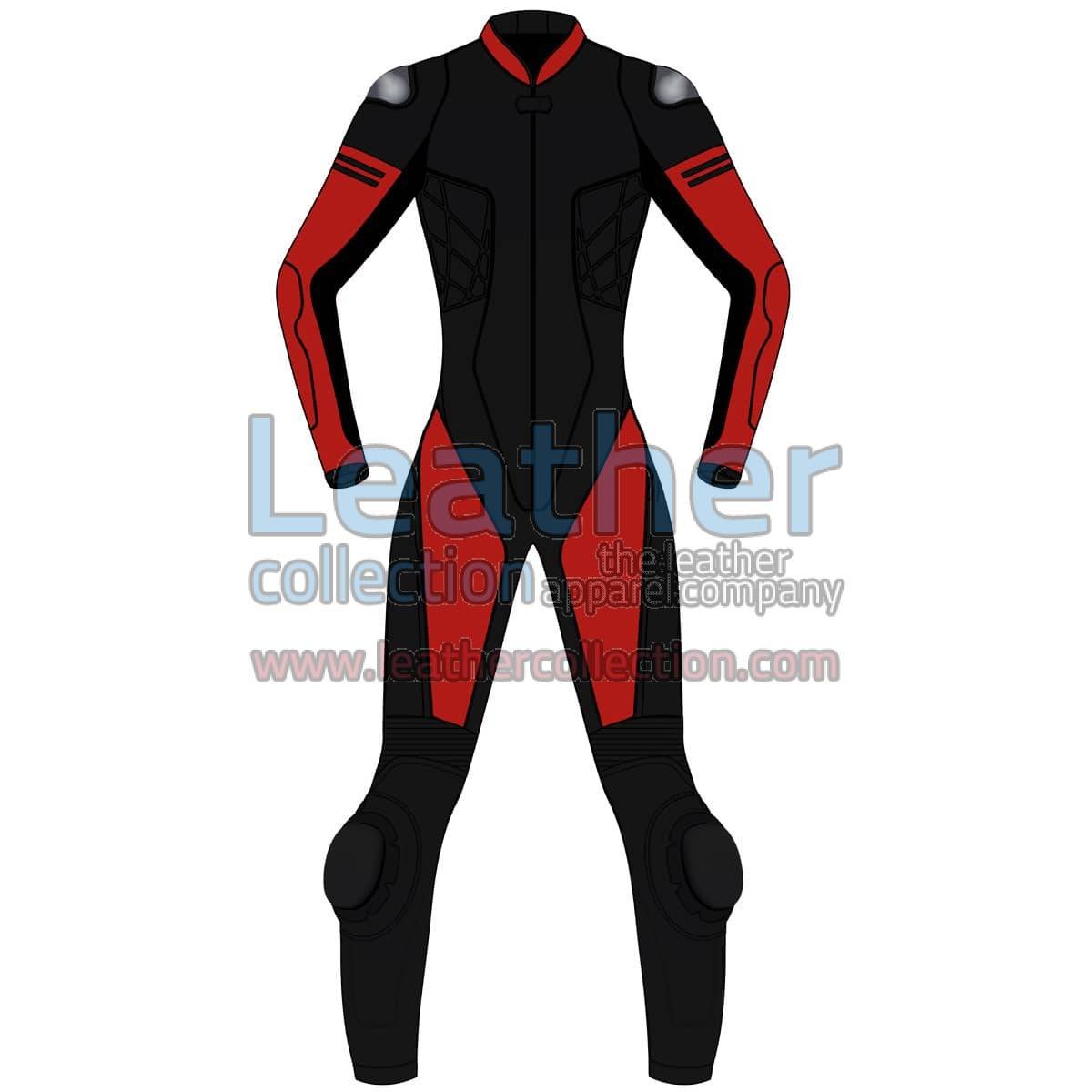 Bi Color One-Piece Motorbike Leather Suit For Women