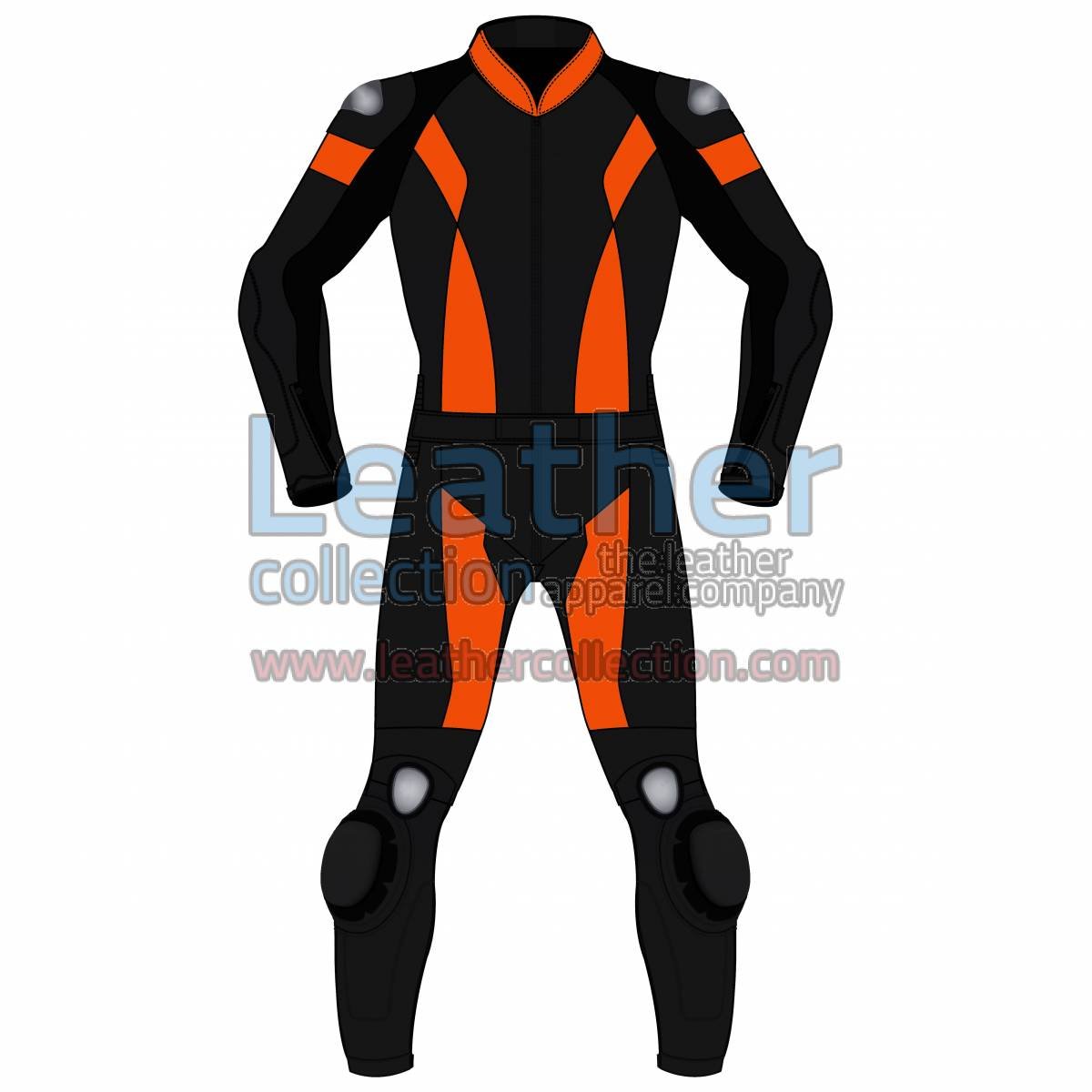 Bi Color Two-Piece Motorbike Leather Suit For Men