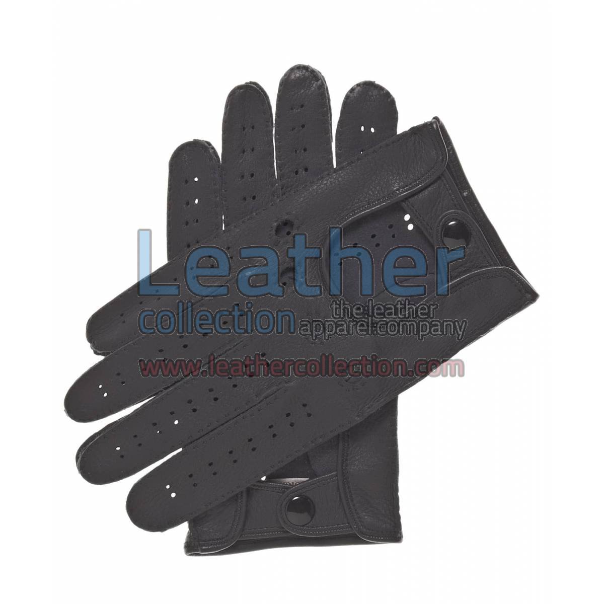 Black Driving Leather Gloves