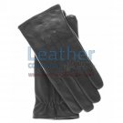 Black Lambskin Winter Leather Gloves