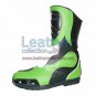 Bravo Green Leather Biker Boots