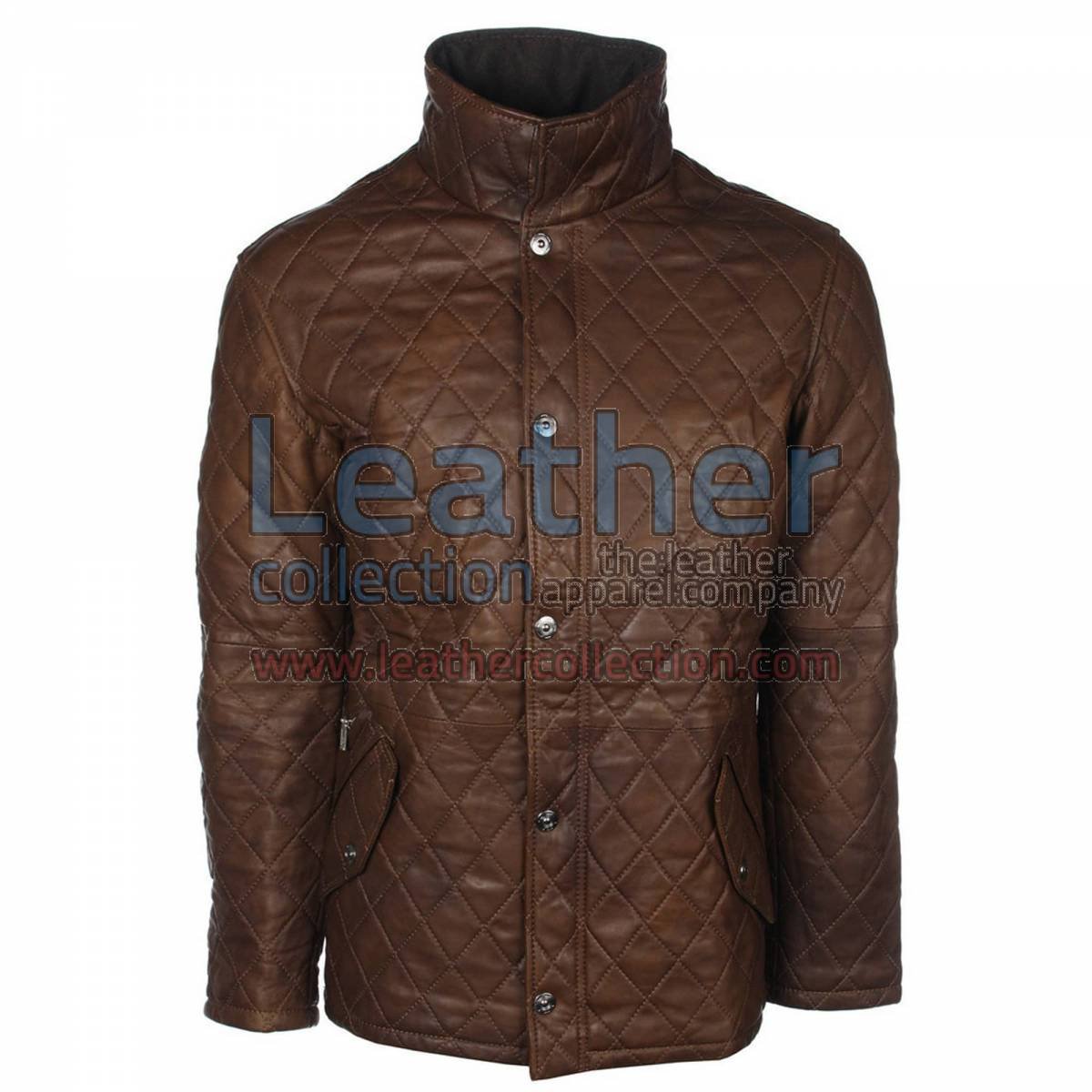 Brown Diamond Leather Jacket
