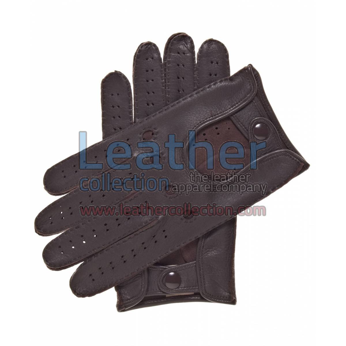 Brown Leather Driving Gloves