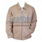 Classic Fashion Mens Beige Leather Jacket