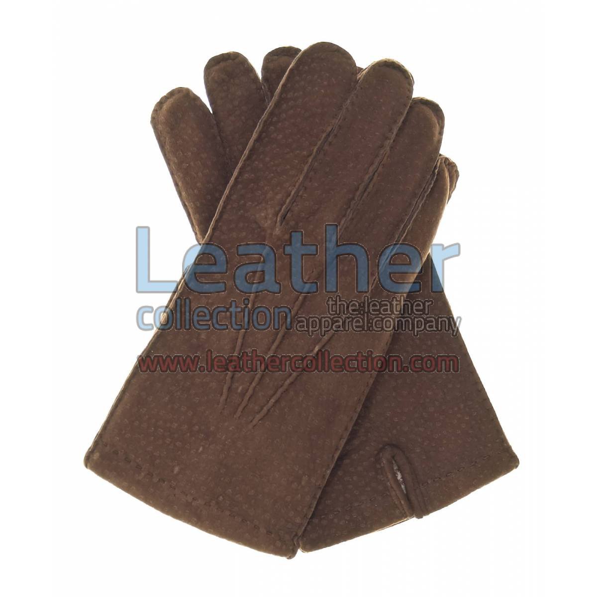 Coffee Dress Leather Gloves