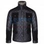 Diamond Leather Jacket with Fur Collar & Flapped Pockets