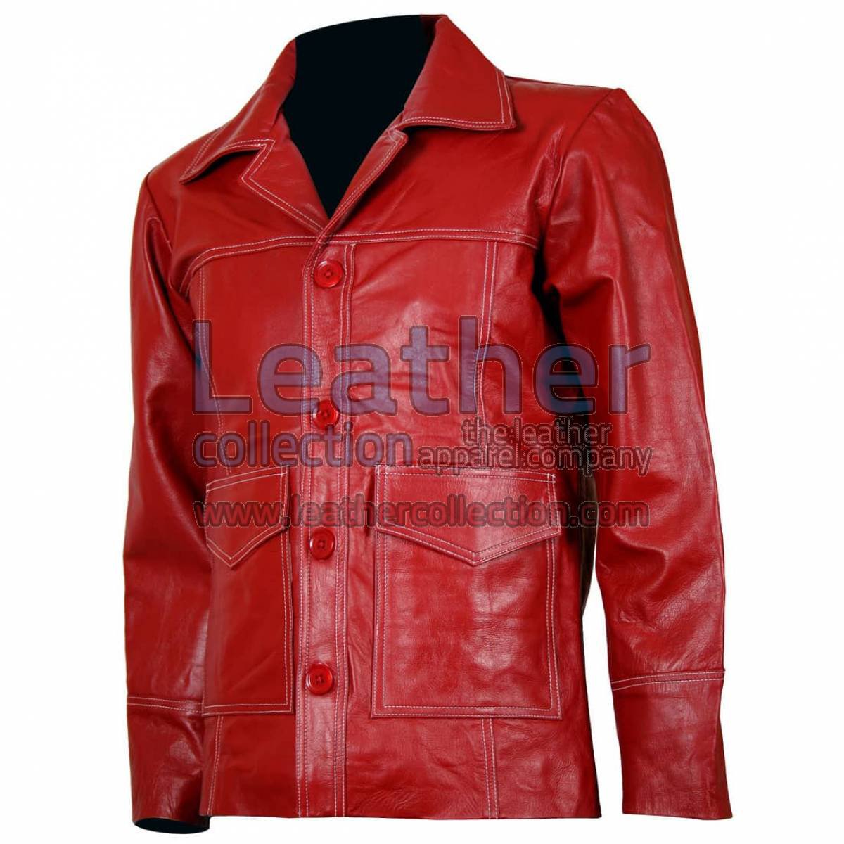 Fight Club Original Red Leather Jacket
