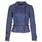 Heritage Ladies Blue Fashion Leather Jacket