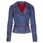 Heritage Ladies Blue Fashion Leather Jacket