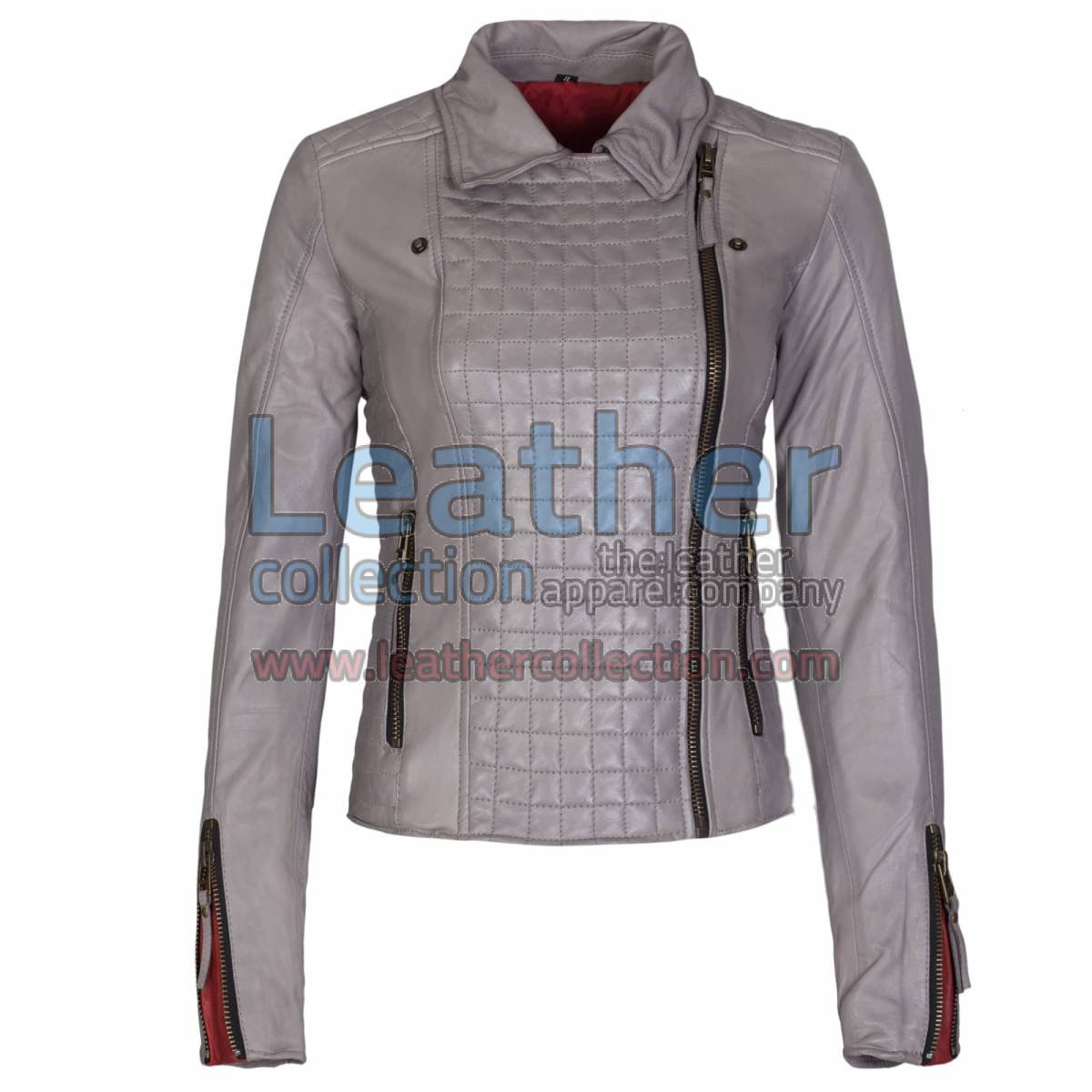Heritage Ladies Fashion Leather Jacket Grey