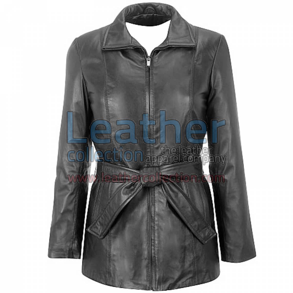 Lambskin Belted Hipster Coat