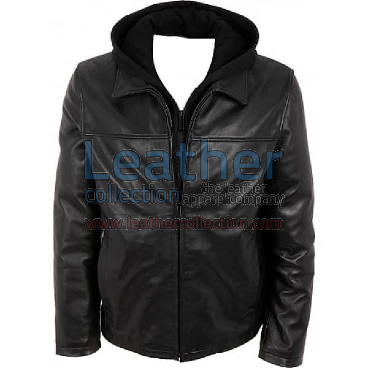 Leather Casual Jacket With Hood