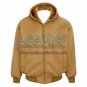 Leather Shearling Hooded Bomber