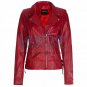 Red Vintage Biker Leather Jacket