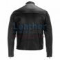 Semi Moto Leather Jacket With Stripes on Sleeves