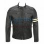 Semi Moto Stripes Leather Jacket