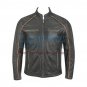 Semi Motorbike Casual Leather Jacket With Piping