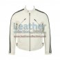 Semi Motorbike White Leather Fashion Jacket
