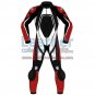Tri Color One-Piece Motorbike Leather Suit For Men