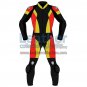 Tri Color Two-Piece Motorbike Leather Suit For Men