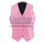 Women Vintage Pink Fashion Leather Vest