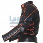 X-Man Motorbike Leather Jacket with Orange Piping