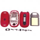 Complete Set Housing Faceplate Cover for Motorola PEBL U6 (Red)