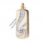 Elongated Stainless Steel Crystal USB2.0 Flash Drive Necklace (8GB)
