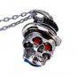 Death Skeleton Head Stainless Steel Crystal USB2.0 Necklace Flash Drive (8GB)