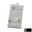 Steering Silver Square with Flower Pattern Jewelry USB Flash Drive(8GB)