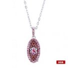Prink Flower shaped Crystal USB2.0 Flash Drive Necklace (8GB)