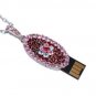 Prink Flower shaped Crystal USB2.0 Flash Drive Necklace (8GB)