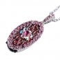 Prink Flower shaped Crystal USB2.0 Flash Drive Necklace (8GB)
