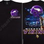 MINNESOTA VIKINGS SKY HELMET BLACK T-SHIRT - MED