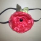 Red organza pet neck flower