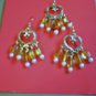 Yellow glass beads pendant and earring set