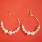 Faux pearls hoop earrings