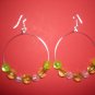 Light green beads hoop earrings
