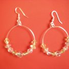 Crystal beads hoop earrings