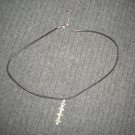 Black cord and ab crystals necklace