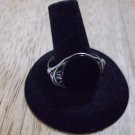 Black flat glass bead men ring size 11