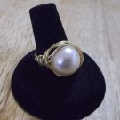 White faux pearl ring size 7