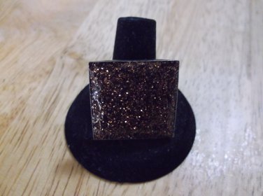 Brown sparkly adjustable large ring 4.00