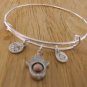 Silver metal 3 charms bracelet 6.00