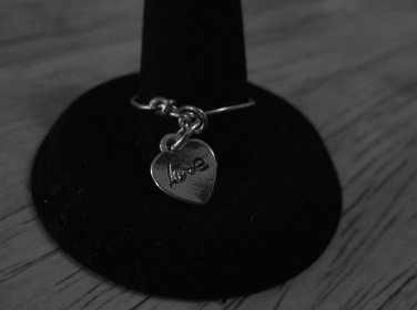 Silver metal charm ring