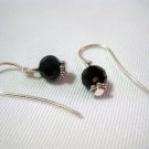 Black Swarovski Crystals on Sterling Silver French Ear Hooks